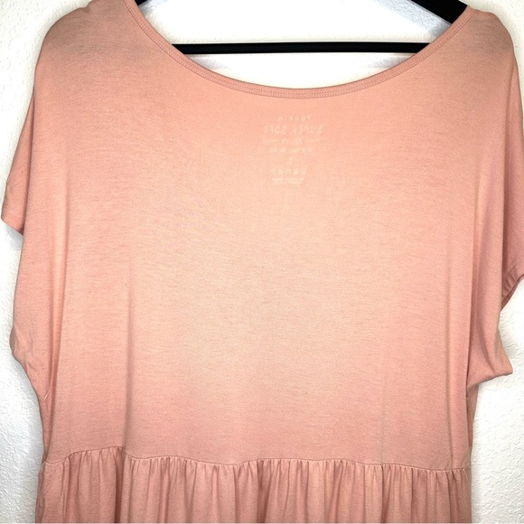 Torrid Women’s Plus Size Super Soft Knit Shirt Tunic Size 1 Peach V Neck - Picture 7 of 8